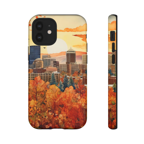 An Urban Autumn Overlook - Impact Resistant Phone Case iPhone 12 Mini Glossy